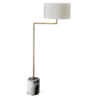 Uttermost Black Label Pivot Floor Lamp - Panda Marble/Brass