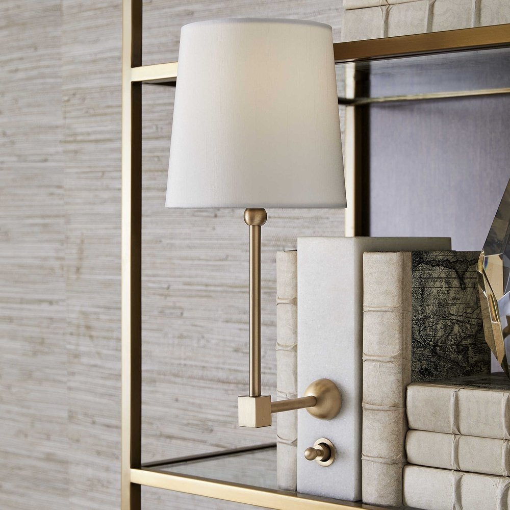 Uttermost Black Label On a Shelf Mini Lamp - White Marble/Brass