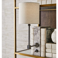 Uttermost Black Label On a Shelf Mini Lamp - Travertine/Bronze