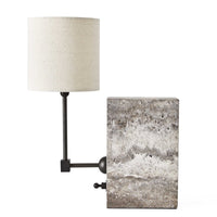 Uttermost Black Label On a Shelf Mini Lamp - Travertine/Bronze