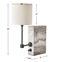 Uttermost Black Label On a Shelf Mini Lamp - Travertine/Bronze