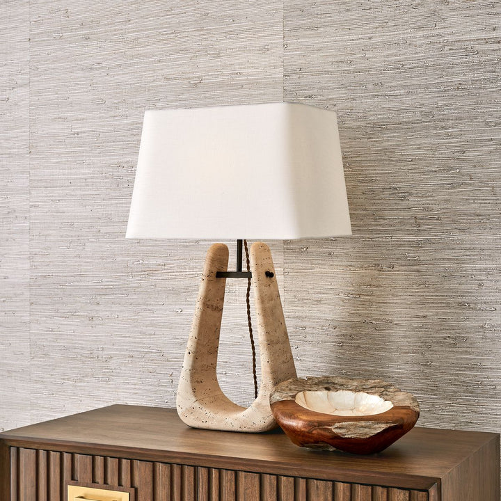 Crossbow Table Lamp - Travertine