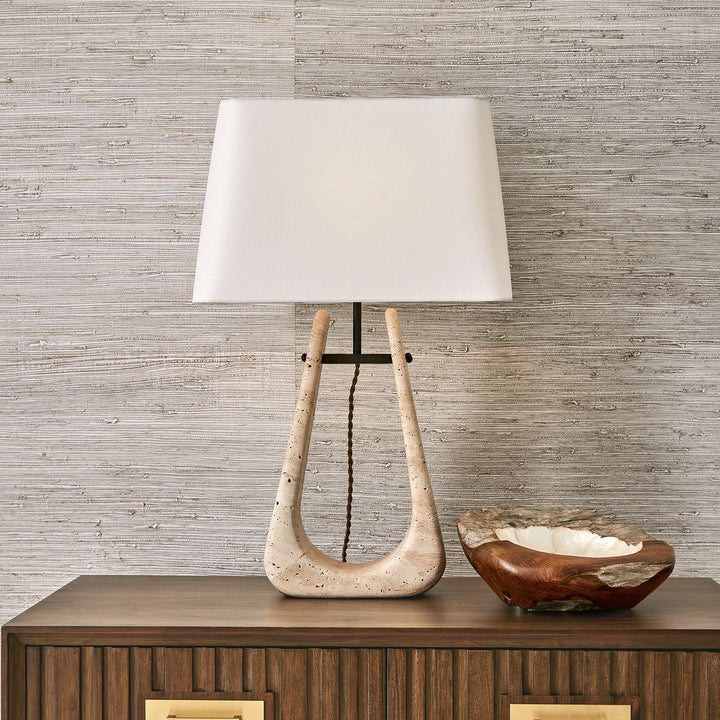 Crossbow Table Lamp - Travertine