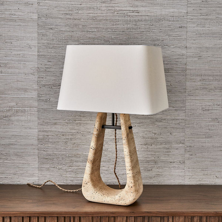 Crossbow Table Lamp - Travertine