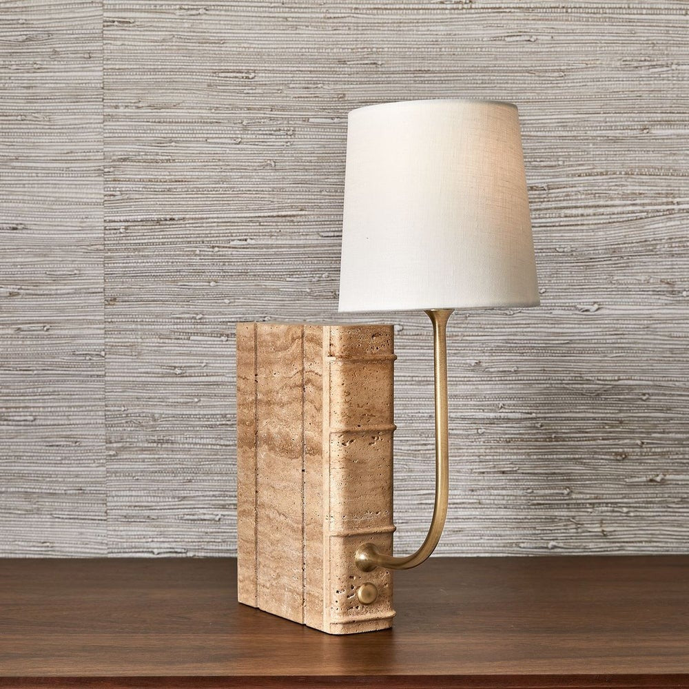 Book Mini Lamp - Travertine