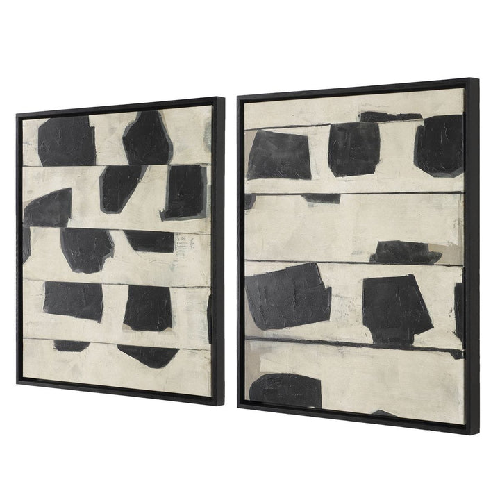 On The Line Set of 2 Framed Canvases