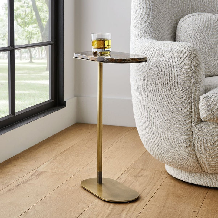 Lozenge Accent Table - Michelangelo Marble