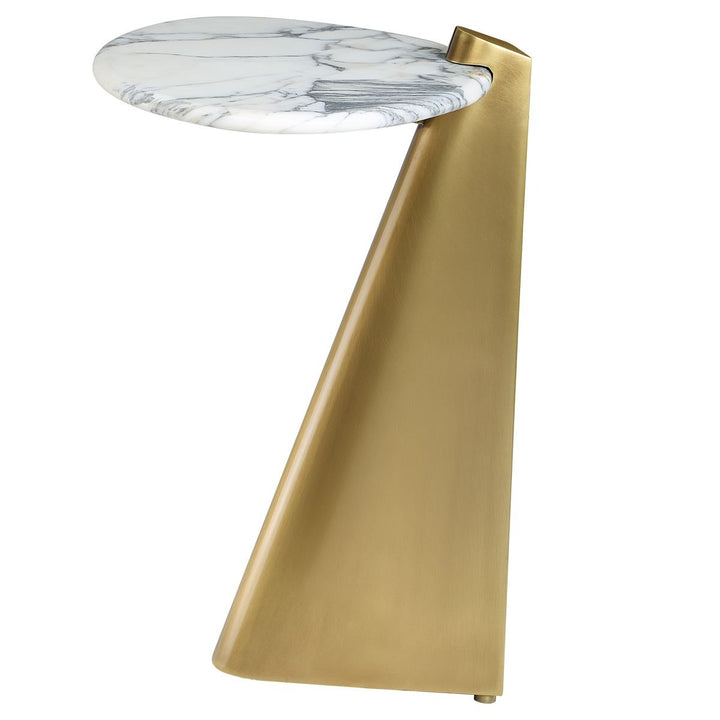 Strum Accent Table - Arabescato Marble