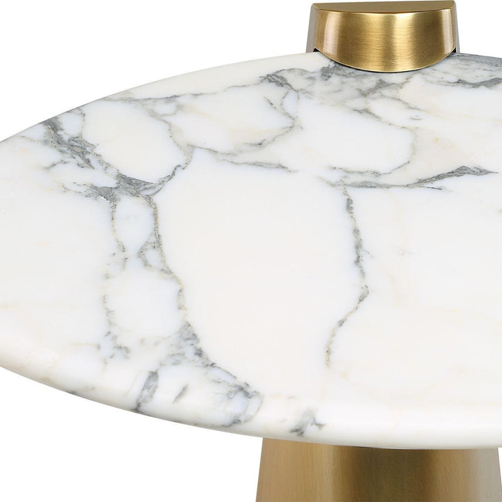 Strum Accent Table - Arabescato Marble