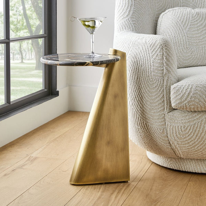 Strum Accent Table - Michelangelo Marble