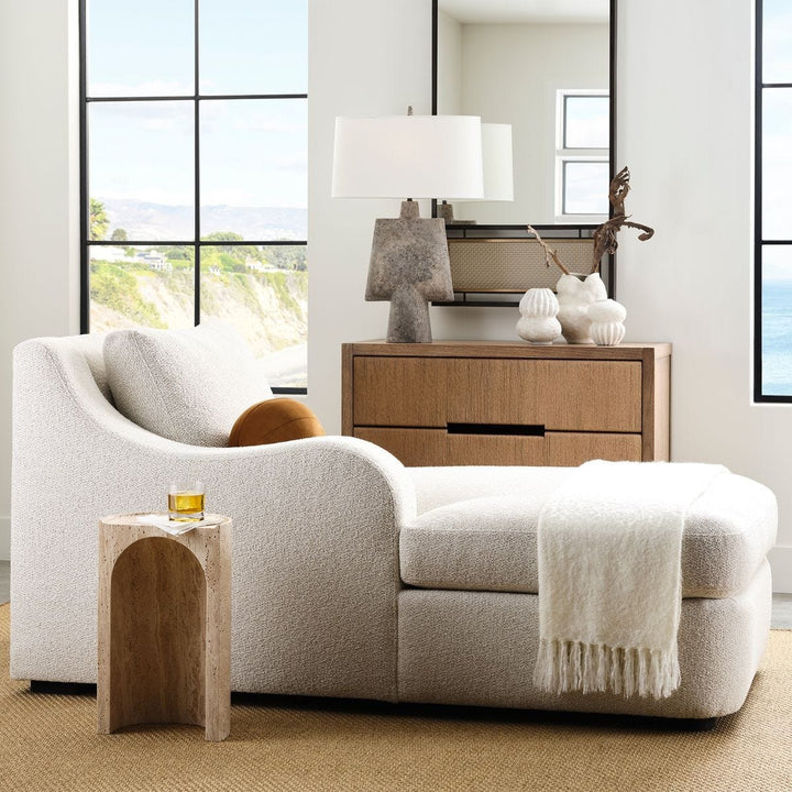 Basilica Accent Table - Beige Travertine