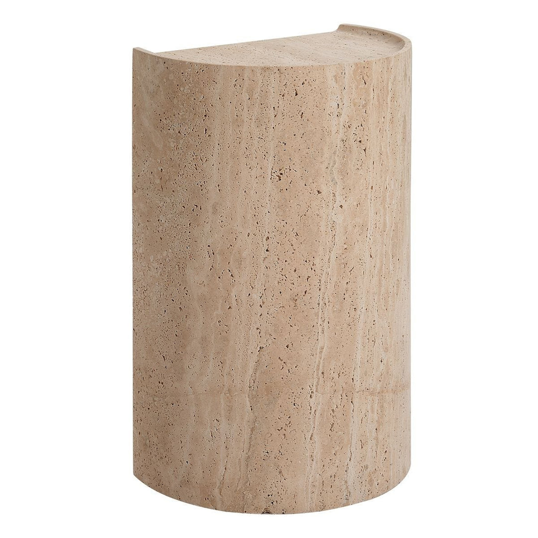 Basilica Accent Table - Beige Travertine
