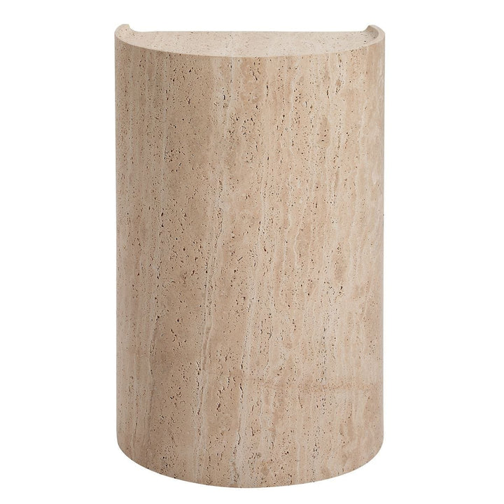 Basilica Accent Table - Beige Travertine