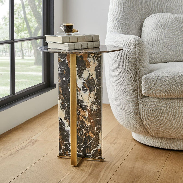 Joist Accent Table - Michelangelo Marble