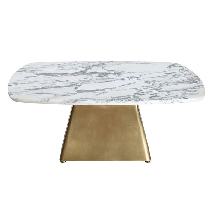 Equilateral Coffee Table - Arabescato & Brass