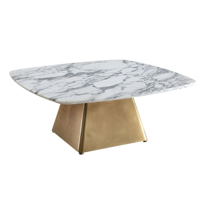 Equilateral Coffee Table - Arabescato & Brass