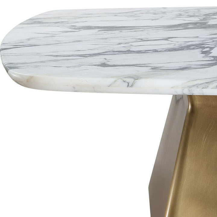 Equilateral Coffee Table - Arabescato & Brass