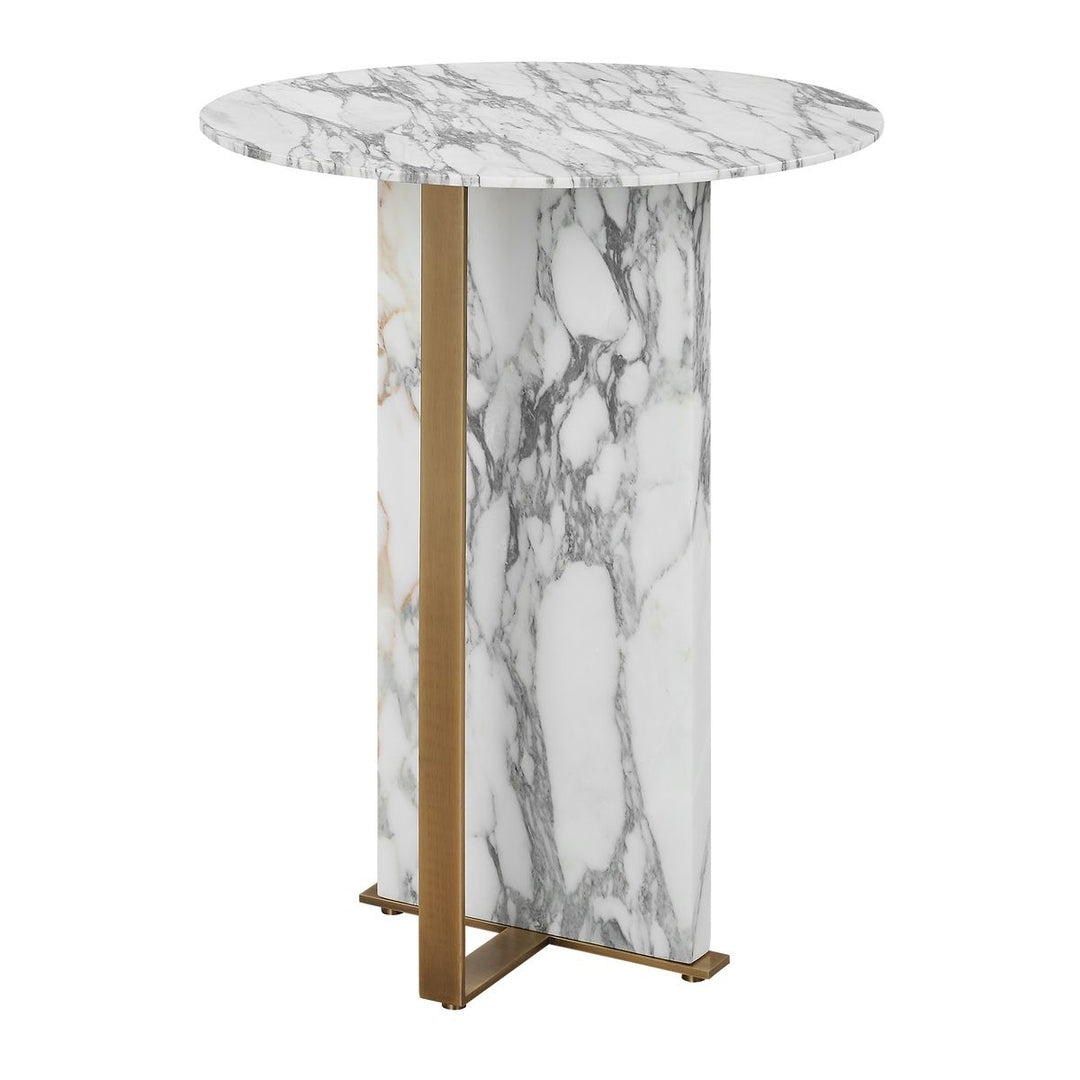 Joist Accent Table - Arabescato Marble
