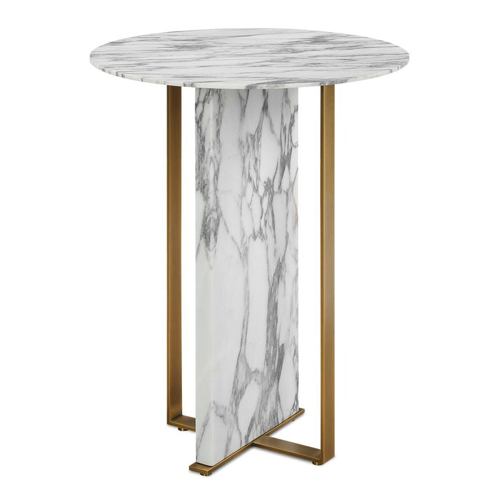 Joist Accent Table - Arabescato Marble