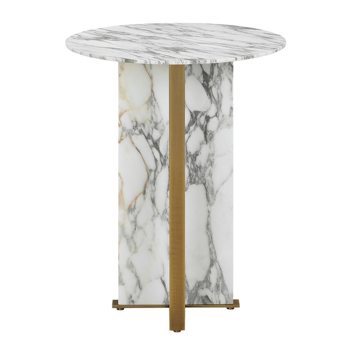 Joist Accent Table - Arabescato Marble