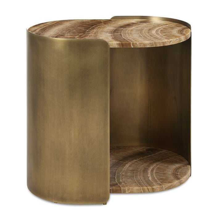 Lozenge Accent Table - Latte Onyx