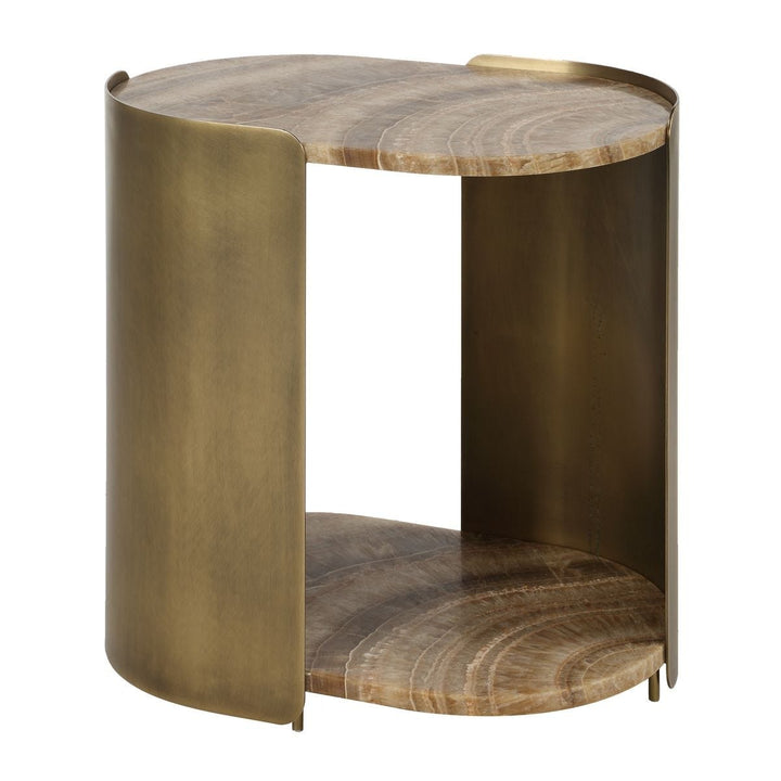 Lozenge Accent Table - Latte Onyx