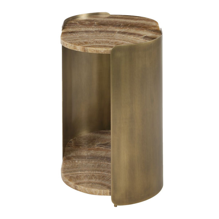 Lozenge Accent Table - Latte Onyx