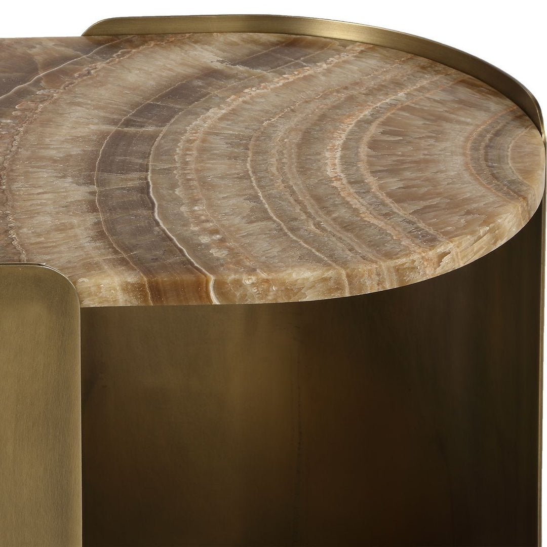 Lozenge Accent Table - Latte Onyx