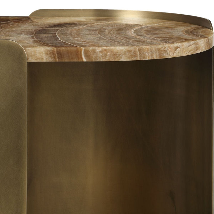 Lozenge Accent Table - Latte Onyx