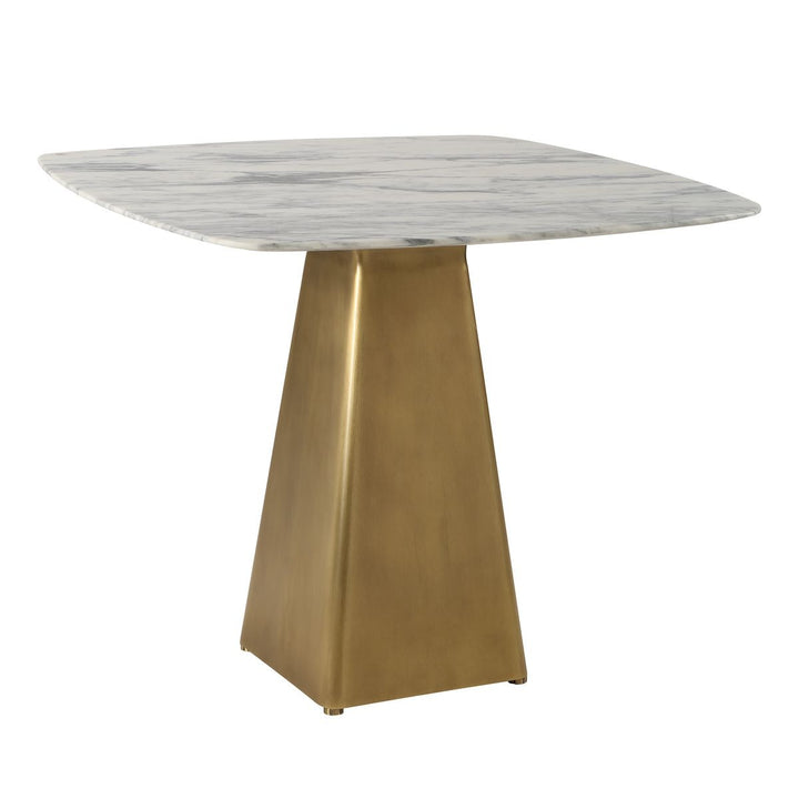 Equilateral Bistro Table - Arabescato & Brass