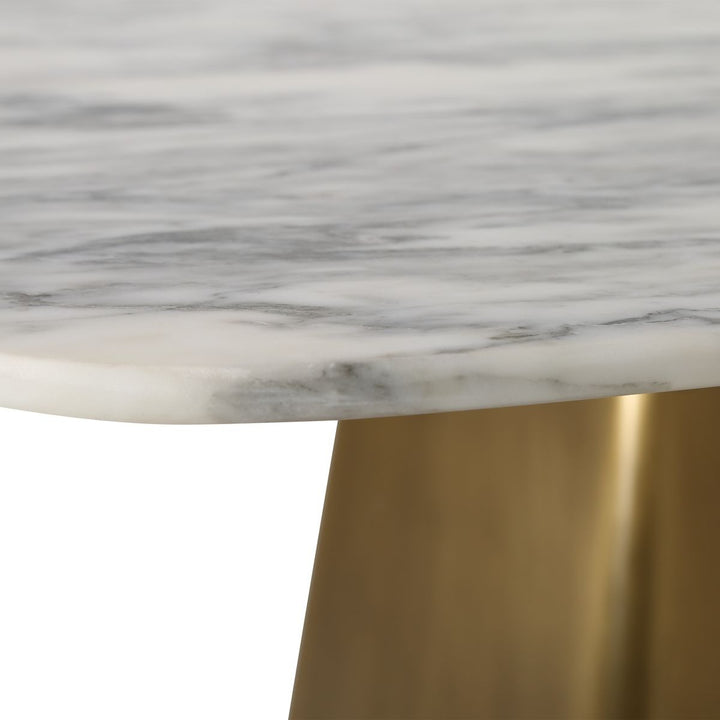 Equilateral Bistro Table - Arabescato & Brass