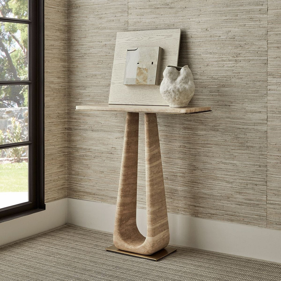 About Turn Console Table - Travertine