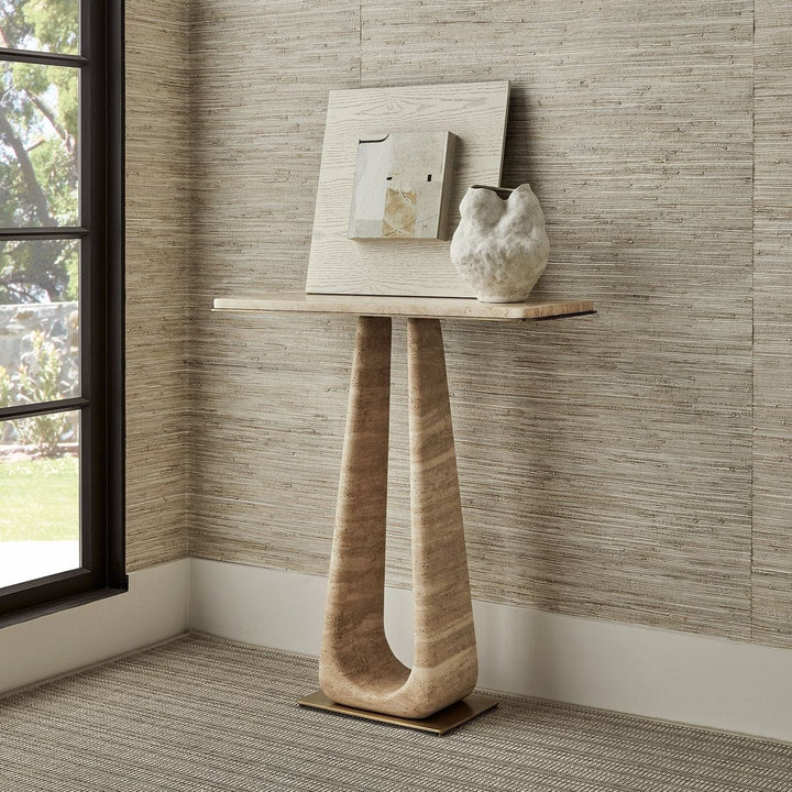 About Turn Console Table - Travertine
