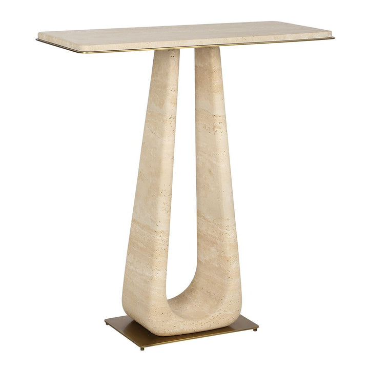 About Turn Console Table - Travertine