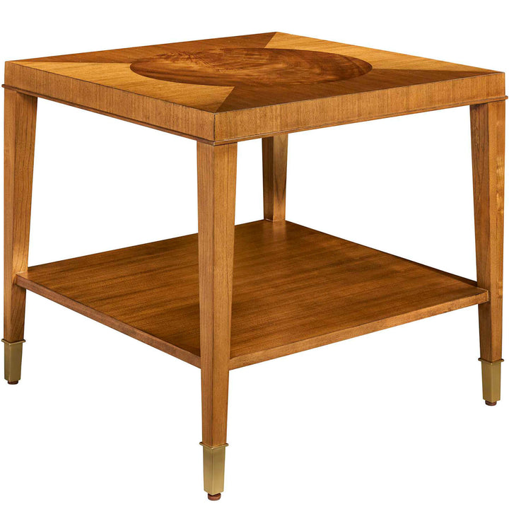 Marquetry Side Table - Medium Golden Brown