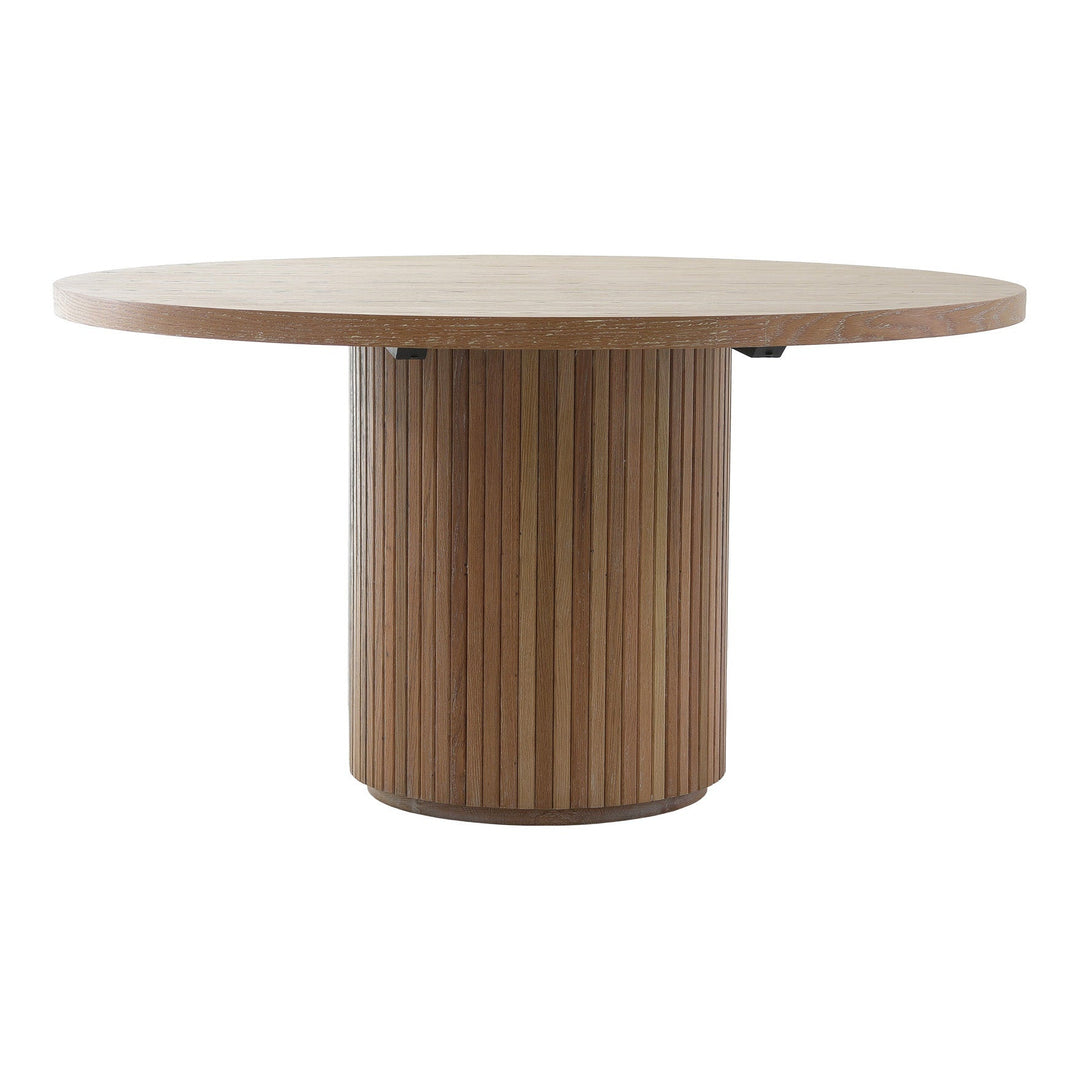 Reeded Round Dining Table - Oak Keiichi 2