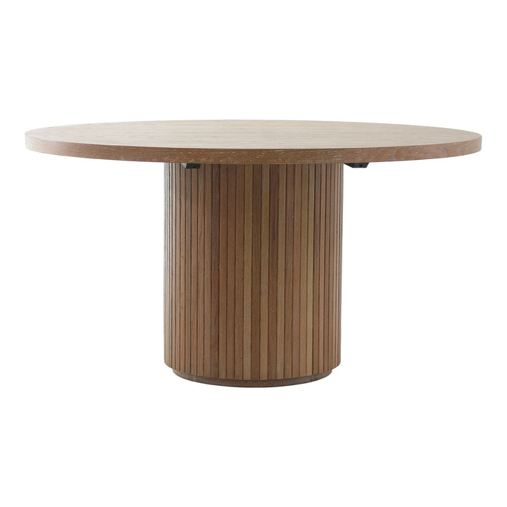 Reeded Round Dining Table - Oak Keiichi 2
