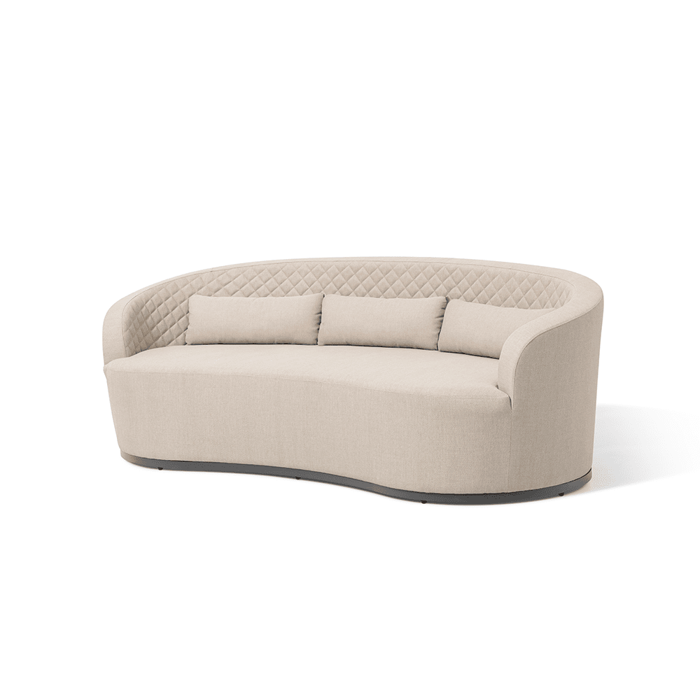 Maze Outdoor Ambition Curve 3 Seater Sofa Daybed with Curved Footstool in Oatmeal