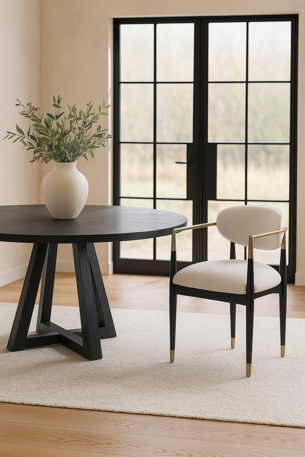 Soho Dining Chair - Ebony & Brass Keiichi 2