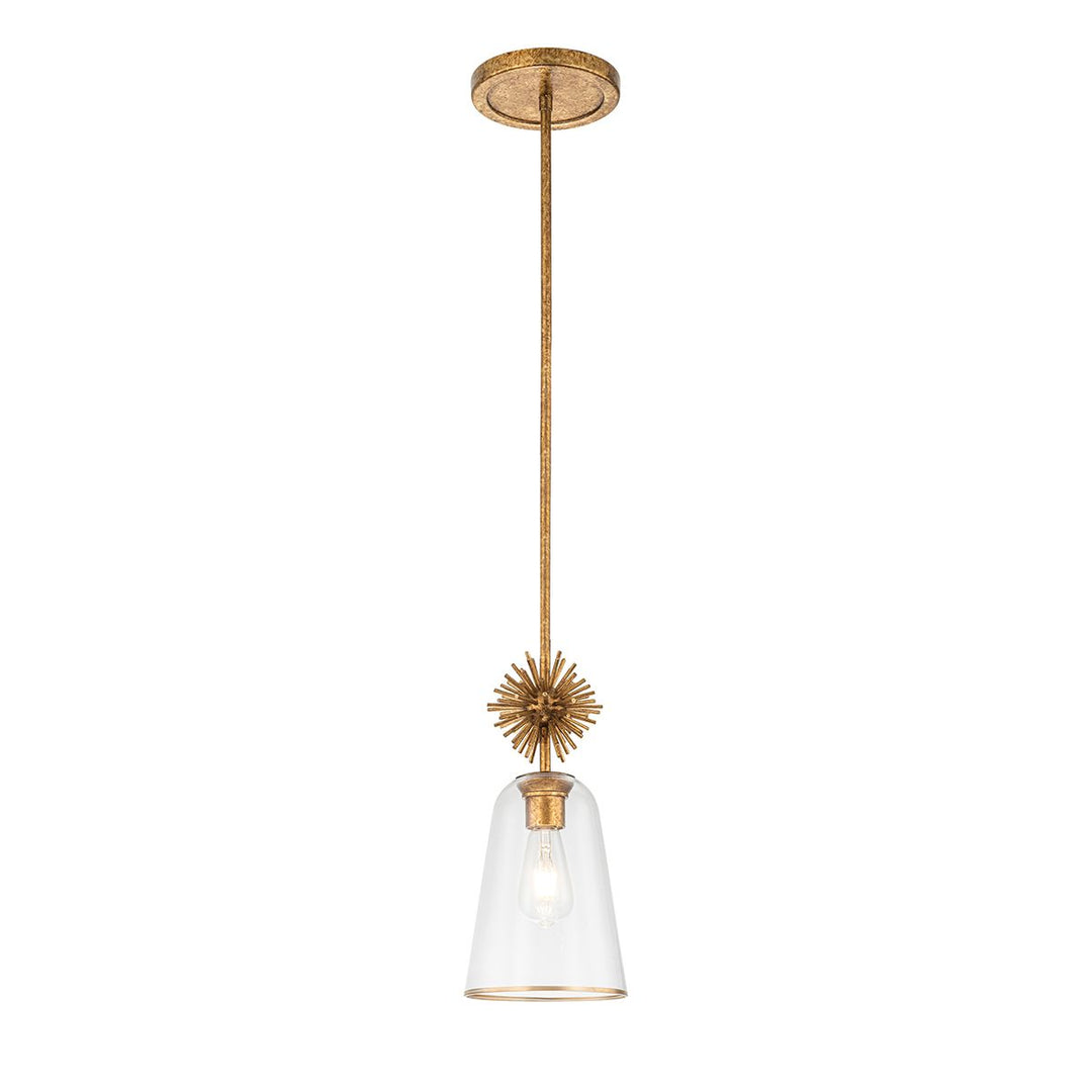 Staring Clear Pendant Light - Distressed Gold
