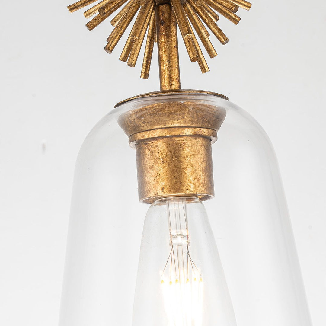 Staring Clear Pendant Light - Distressed Gold