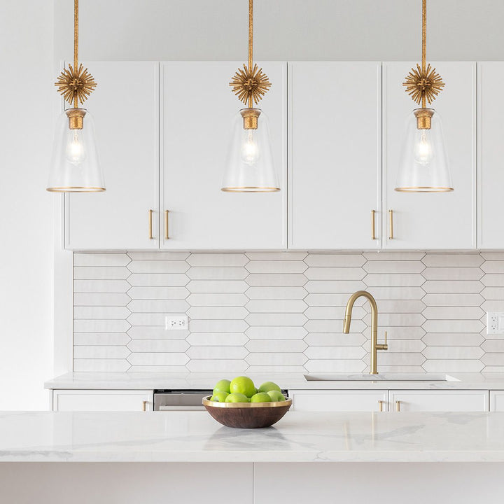 Staring Clear Pendant Light - Distressed Gold