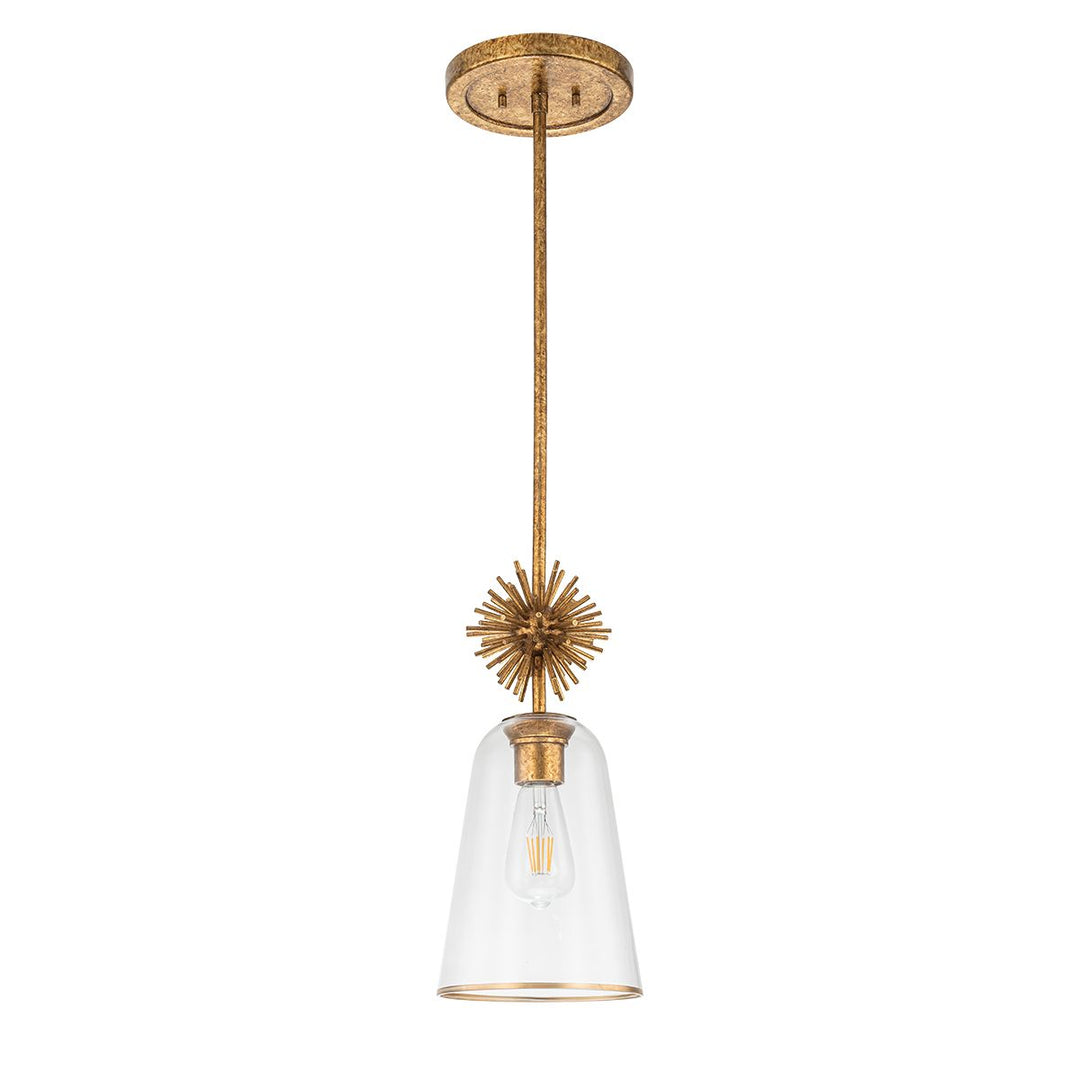 Staring Clear Pendant Light - Distressed Gold