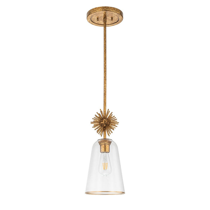 Staring Clear Pendant Light - Distressed Gold