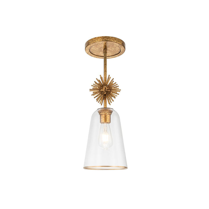 Staring Clear Pendant Light - Distressed Gold