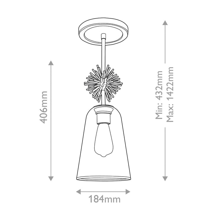Staring Clear Pendant Light - Distressed Gold
