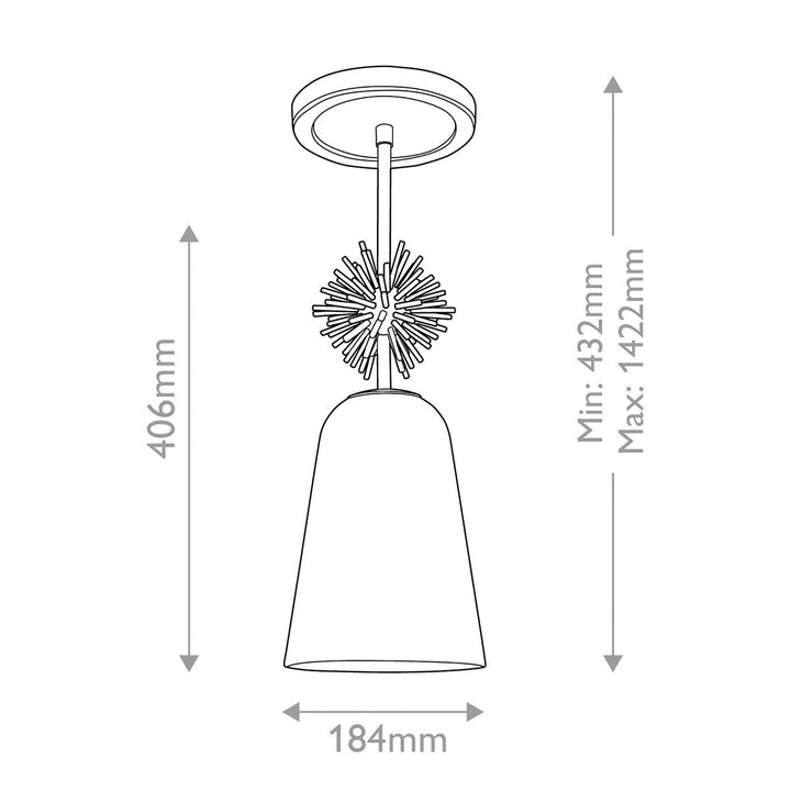 Staring Opal Pendant Light - Distressed Gold