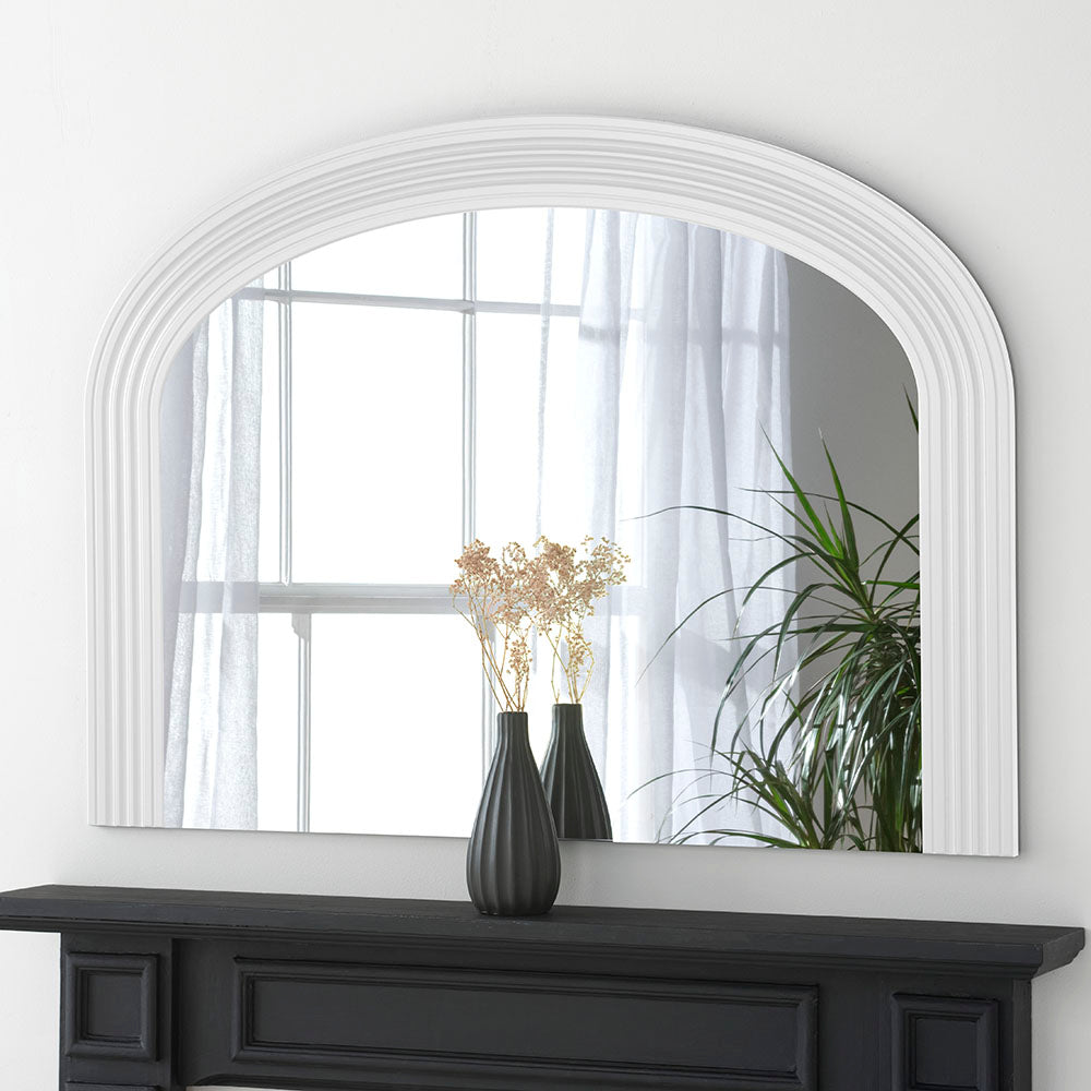  Yearn Mirrors-Olivia's Atlas Mantle Wall Mirror in White-White 973 