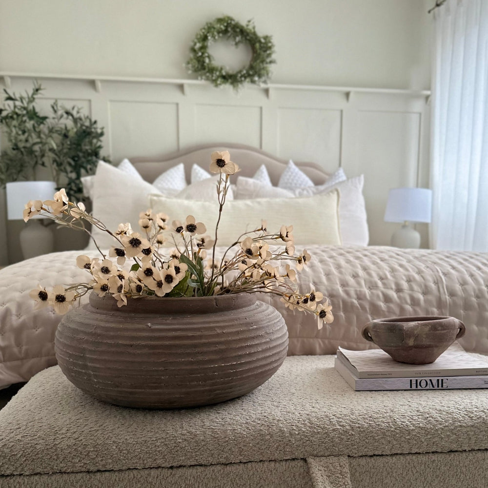 Siena Round Ribbed Planter - Brown Hill 2