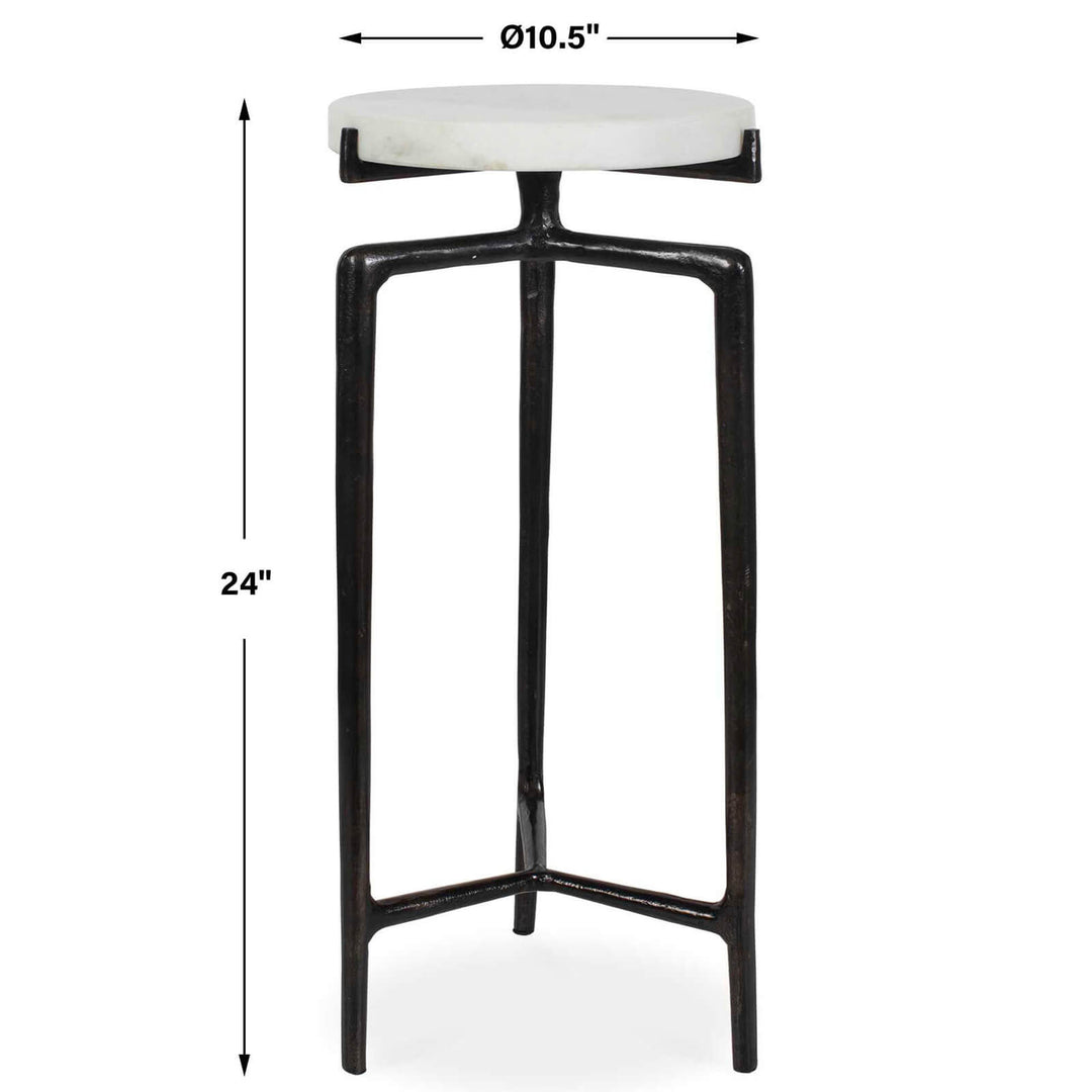 Tobias White Marble Slab Drink Table